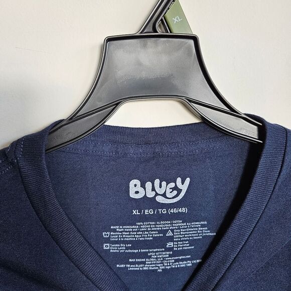 Bluey Men's Whaddup Party People Graphic Print T-Shirt Adult Blue size XL - Picture 4 of 8